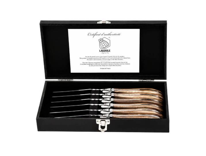 Laguiole Style de Vie Luxury Line Steakmesser Olivenholz