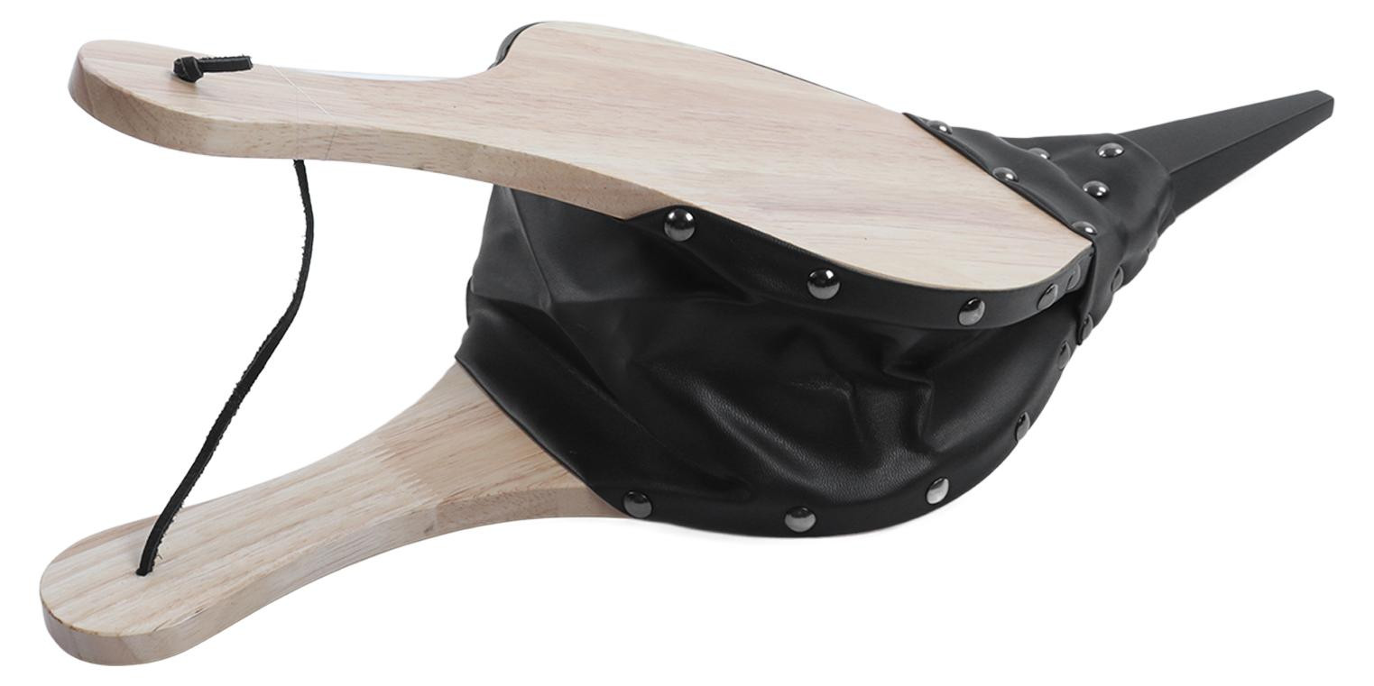 Gistuch Handbediende Kachelventilator van Hittebestendig Massief Hout met Lederen Bekleding voor Barbecue en Camping