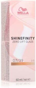 Wella Shinefinity Zero Lift Glaze coloração demi permanente para o cabelo tom 7/39 60 ml. Shinefinity Zero Lift Glaze