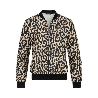 Bomberjacke CLOUD 5IVE "CLOUD 5IVE Cloud 5ive Blouson Bomber Jacket", Damen, Gr. XS, schwarz, beige, 95% Polyester, 5% Elasthan, normal, amerikanischer Ausschnitt, Jacken Bomberjacke