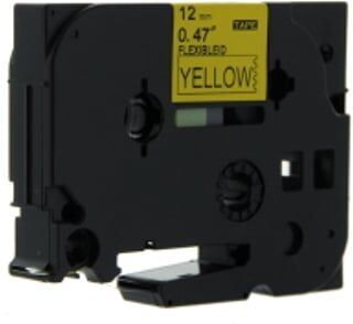Q-Nomic TZe-FX631 cinta flexible 12mm texto negro sobre amarillo (8M)