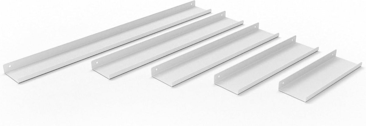 Marseille Metalen Wandplank Wit - Drijvende Wandplank voor Badkamer, Woonkamer of Gang