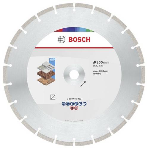 Bosch Accessories 2608615032 2608615032 Diamanttrennscheibe Durchmesser 300mm Bohrungs-Ø 20mm Beton, Ziegel, Weichgestein 1St.