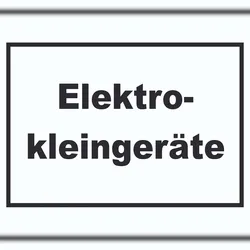 HB-Druck Elektrokleingeräte Mülltrennung Schild mit Text waagerecht A6 (105x148mm)