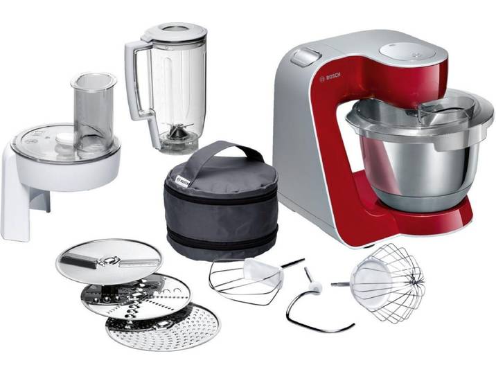BOSCH Küchenmaschine MUM5 CreationLine MUM58720, 1000 W, 3 Scheiben, Schüssel, Knethaken/Rühr-/Silikonbesen, spülmaschinenfest