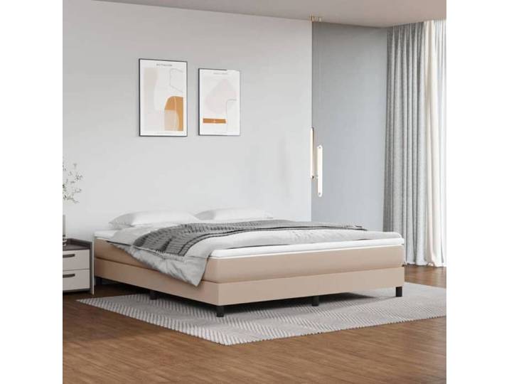 SALE 2026  Stable Structure de lit double Brun - Cadre de lit à ressorts cappuccino 160x200cm similicuir PR6851