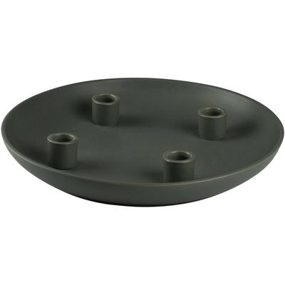 Kerzenhalter AM DESIGN "Weihnachtsdeko, Adventsleuchter", grau, H:3,7cm Ø:31cm, Keramik, Kerzenhalter, Kerzenhalter, für 4 Kerzen, Ø Kerzenteller ca. 31 cm