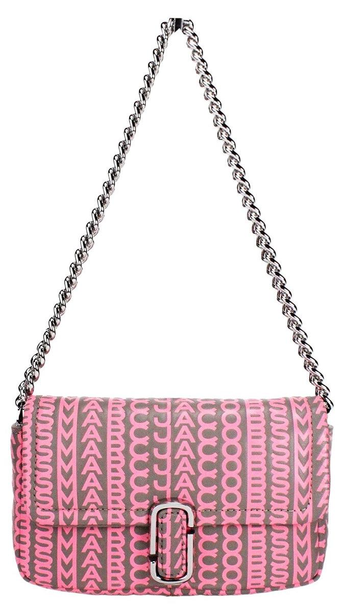 Marc Jacobs J Marc Crossbody Monogramm Neon-Rosa Kette