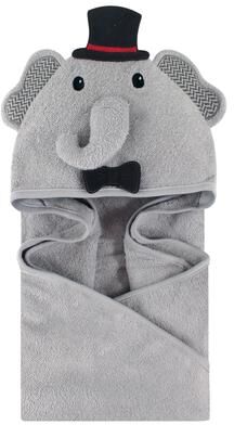 Little Treasure Baby Boy Cotton Animal Hooded Towel, Mr Elephant, One Size - Mr Elephant - One Size