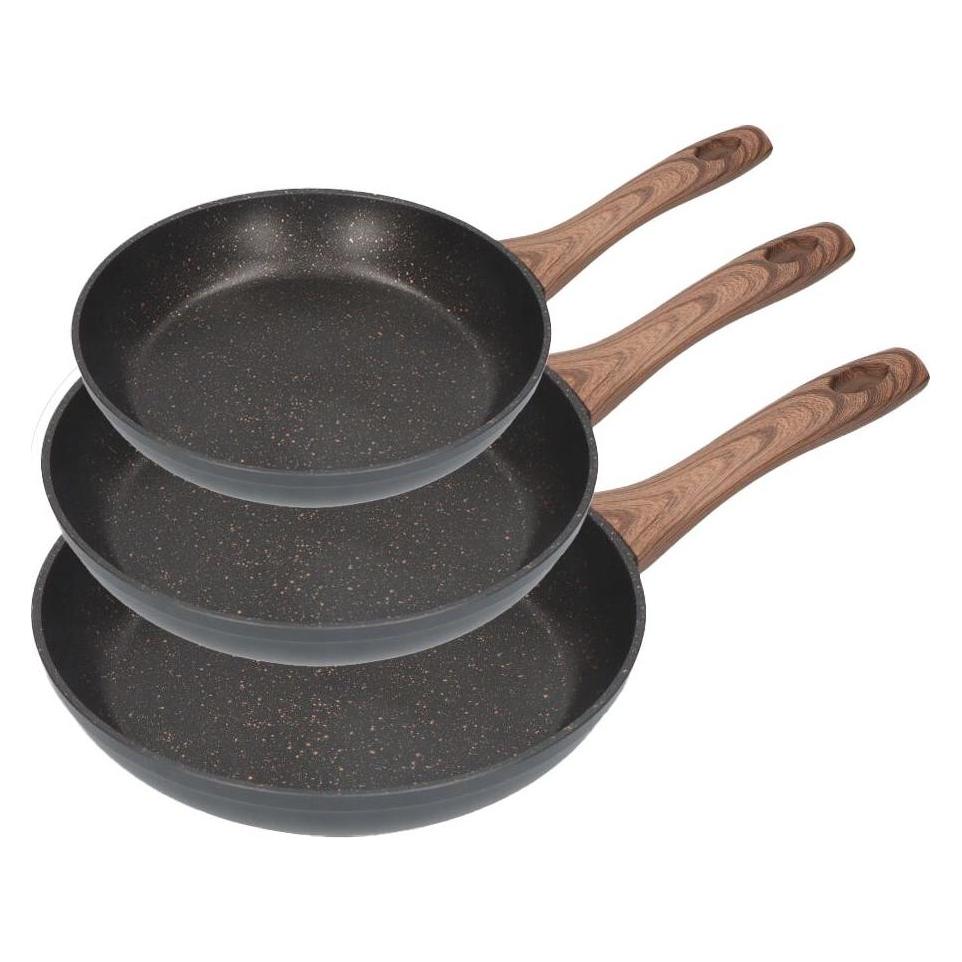 EDM Set 3 non-stick pans "eneas series" gourmet kitchen (Bratpfanne, Gusseisen, 20 x 4.50 cm) (49443061)