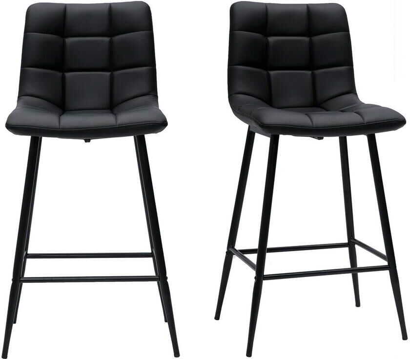 Miliboo Design-Barhocker schwarz H65 cm (2er-Set) MAXWELL