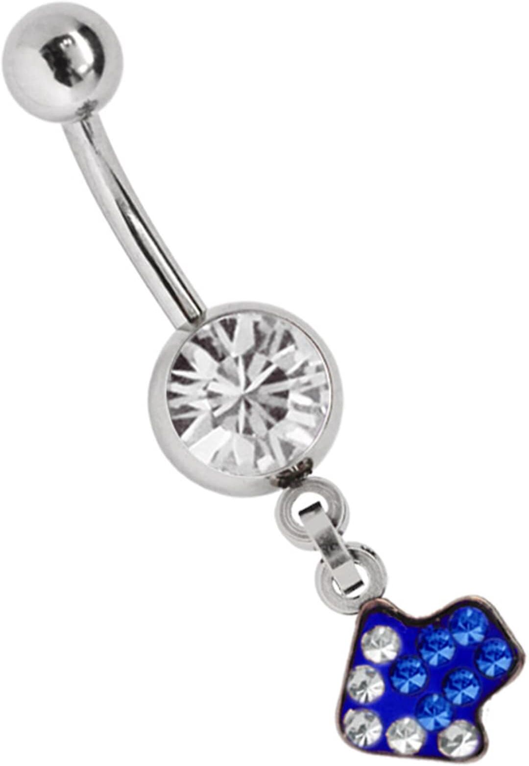 Bauchnabelpiercing ADELIA´S "Piercing  Bauchnabelpiercing", blau, Piercings, Kinder, Chirurgiestahl, Bauchnabelpiercing