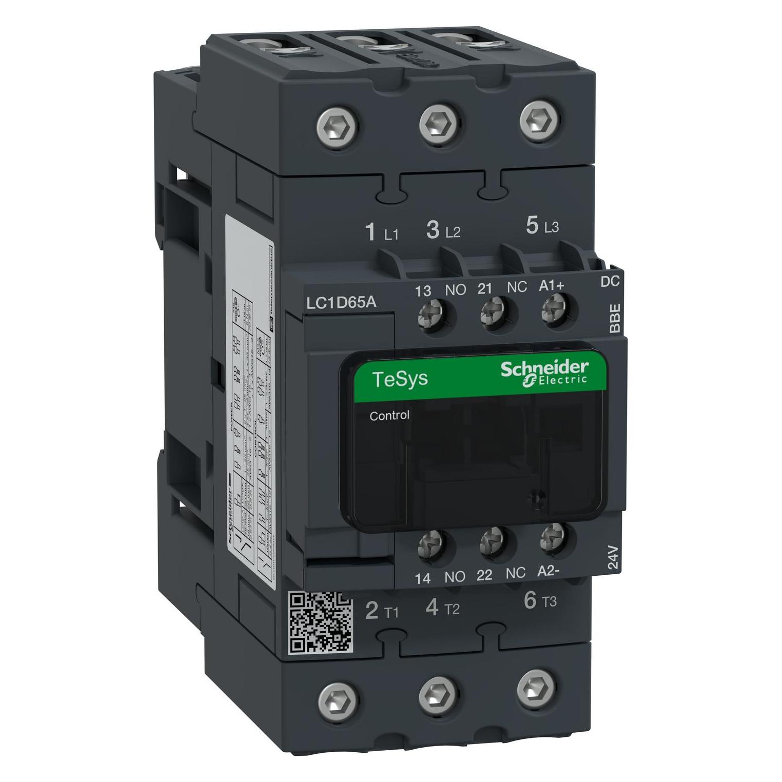 Schneider Electric Contactor 65A 3P AC3 24VDC coil (LC1D65ABBE)