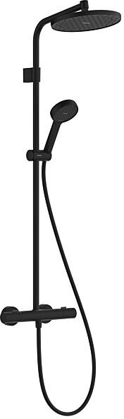 Hansgrohe Activera S Duschsystem 240 1jet 28078670 EcoSmart mit Ecostat Fine Varia Thermostat, wassersparend 8 l/min, schwarz matt
