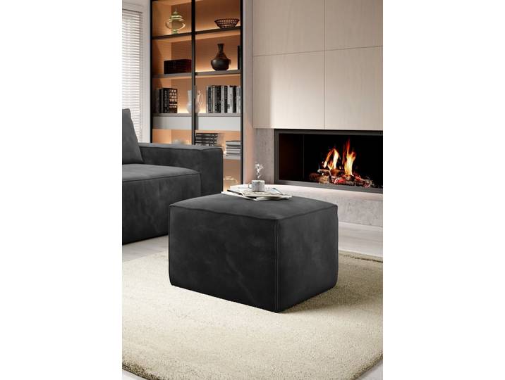 Designer Beistellhocker Solaris - Anthrazit - Luxusbetten24
