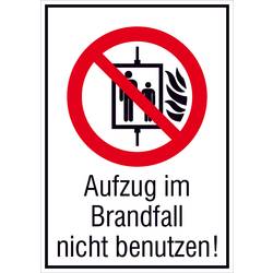 SAFETYMARKING Verbotsschild Aufzug im Brandfall nicht benutzen Folie selbstklebend (B x H) 131 mm x 185 mm ISO 7010 1 St. 21.A6140