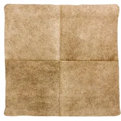 Heitmann Felle Kissenhüllen mit echtem Kuhfell, naturfarben Beige, ca. 50 x 50 cm, Rückseite: Stoff, mit Reißverschluss