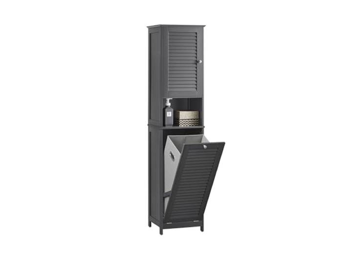 SoBuy Badezimmerschrank mit Wäschekorb für Badezimmer, 40x170x38 cm