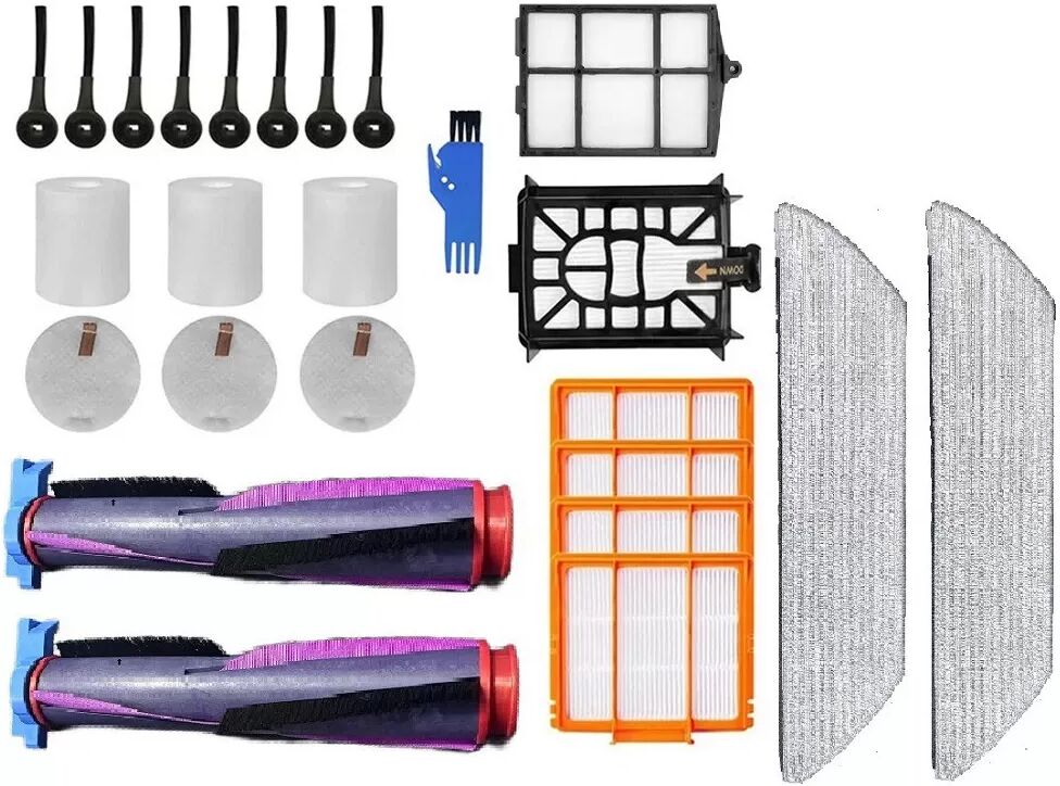 INF Shark Roboter Staubsauger Zubehör Kit - Bürstenrollen, Seitenbürsten, Filter und Wischtücher, kompatibel mit Shark
