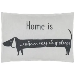 David Fussenegger Hundekissenhülle 'Dackel home is...' 60 x 90 cm Filz - Grau