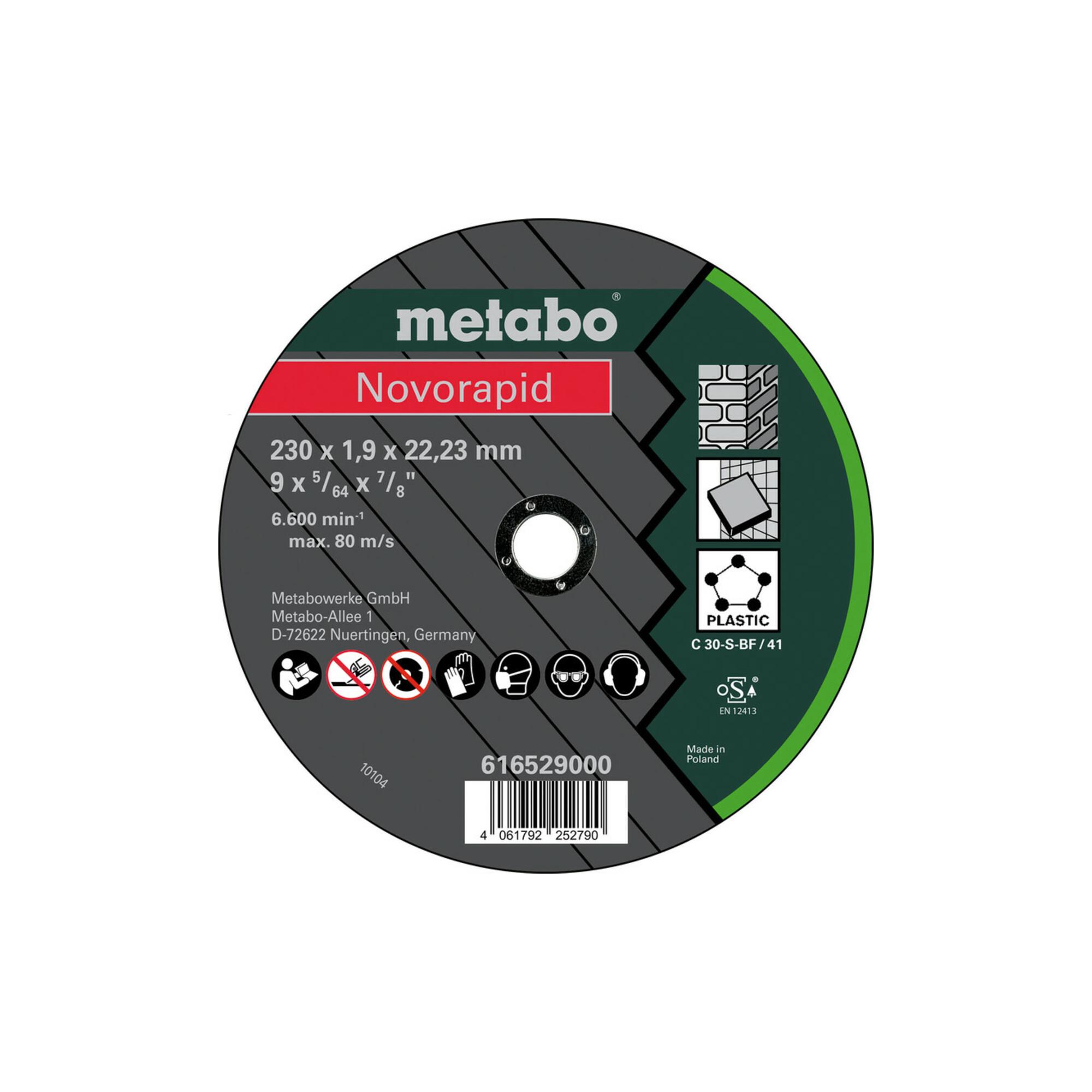 Metabo Trennscheibe Novorapid 230x1,9x22,2 Universal gerade Ausführung (616529000)