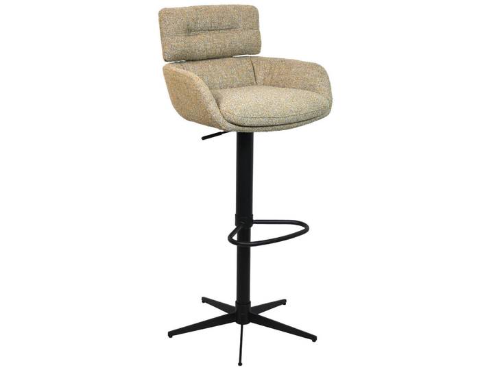Dieter Knoll Barhocker, Schwarz, Graubraun, Metall, X-Form, Säule, 54x99-116.5x52 cm, SGS-geprüft, Sitzfläche 360° drehbar, Esszimmer, Barmöbel, Barhocker