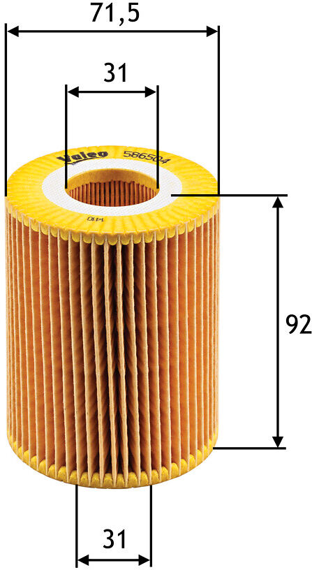 Valeo Ölfilter 586504 Filtereinsatz 92mm Für Opel Vaughall Honda Isuzu Amc