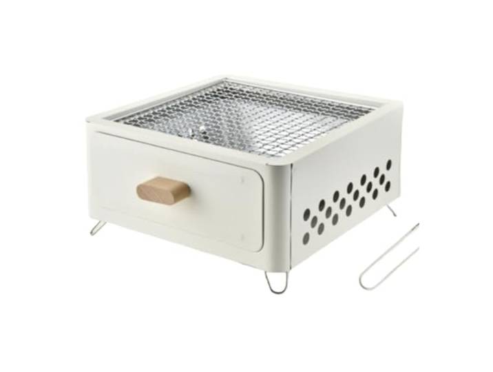 Holzkohlegrill Tragbarer Holzkohlegrill, Tischgrill, Grill, Für Camping, Hinterhof, Picknick für Outdoor Garten Party(White)