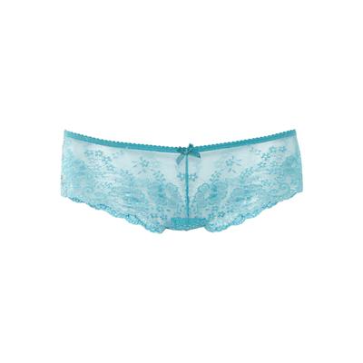 Hipster LASCANA, Damen, Gr. 40/42, blau (adria blau), Spitze, Obermaterial: 90% Polyamid, 10% Elasthan, unifarben, körpernah, Unterhosen, aus zarter Spitze