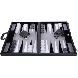 Longfield Backgammon 21", schwarz/weiss/grau eingelegt