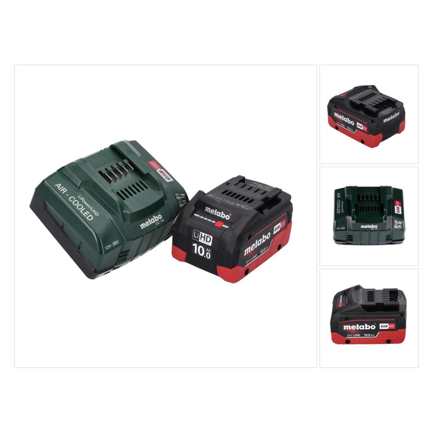 Metabo 18 V Basis Set 1x Akku 10,0 Ah LIHD + ASC 145 Ladegerät CAS System (18 V) (18719165)