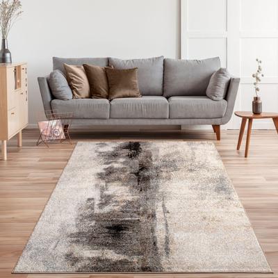 Paco Home Modern Designer Rug in Cream Brown Black