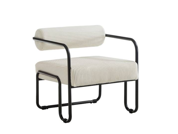 ComfortXL Sessel Corduroy mit Metallgestell, De-42392, Biege, Beige, 68.5x70.5x73 cm, Wohnzimmer, Sessel, Polstersessel