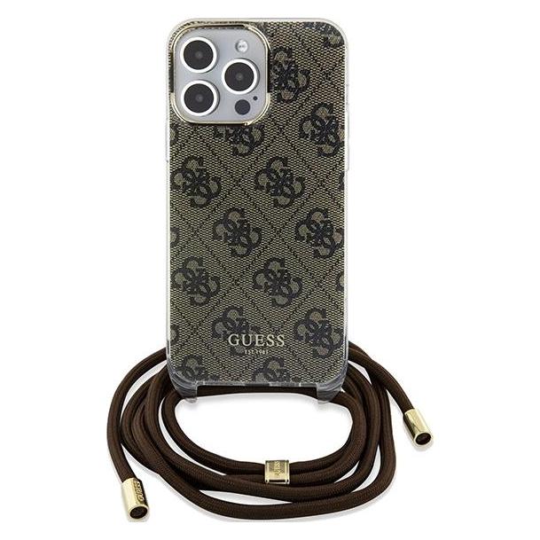 Guess IML 4G Crossbody Case für Apple iPhone 15 Pro - brown (Apple iPhone 15 Pro) (GUHCP15LH4STW)