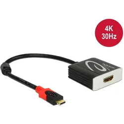 Delock Monitoradapter USB Typ-C zu HDMI (HDMI), Video Adapter, Schwarz