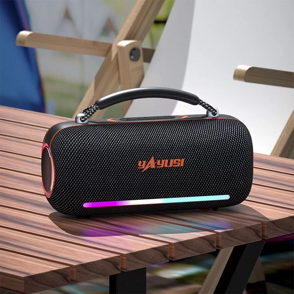 INF Tragbarer Bluetooth Lautsprecher mit kraftvollem Sound und langer Akkulaufzeit Schwarz