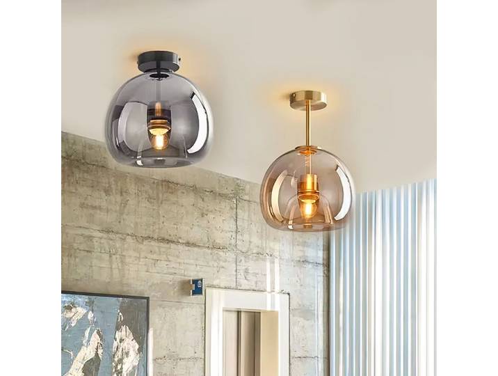 Plafonnier moderne nordique Cognac verre plafonnier LED minimaliste pour salon salle à manger allée éclairage créatif décor à la maison