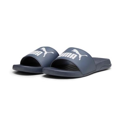Badesandale PUMA "POPCAT 20 BX", Damen, Gr. 44,5, Textil, blau (inky blau, puma weiß), Synthetik, unifarben, Schuhe, für Strand, Pool und Freizeit, mit weichem Textil-Innenmaterial