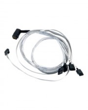 Microsemi Adaptec Adaptec Internes SAS-Kabel mit Sidebands SAS 6Gbit/s 4-Lane 36-polig 4x Mini HD SFF-8643 M 7-poliges SATA W 80 cm rechts abgewinkelter Anschluss (2280000-R)