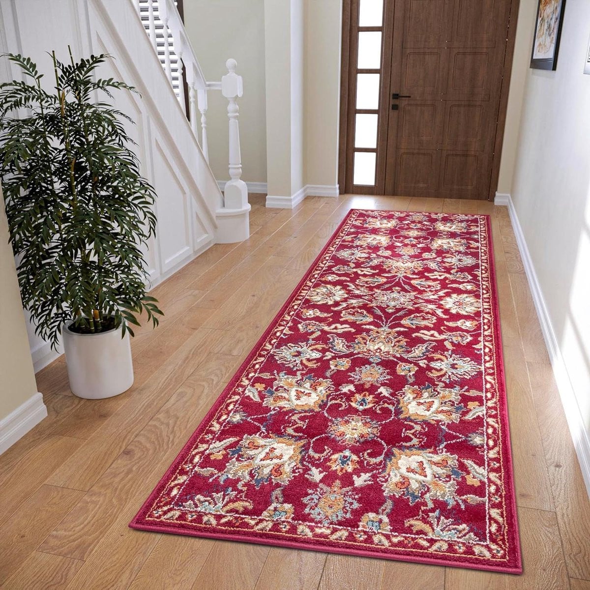 Oosters tapijt loper - Klassiek vloerkleed - Rood - Polypropyleen