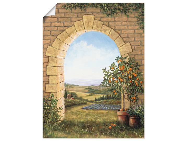 Wandbild ARTLAND Orangenbaum vor dem Torbogen , braun (farbe bild(er): braun), B:30cm H:40cm, Bilder, Wandbild, als Alubild, Leinwandbild, Poster in verschied. Grössen