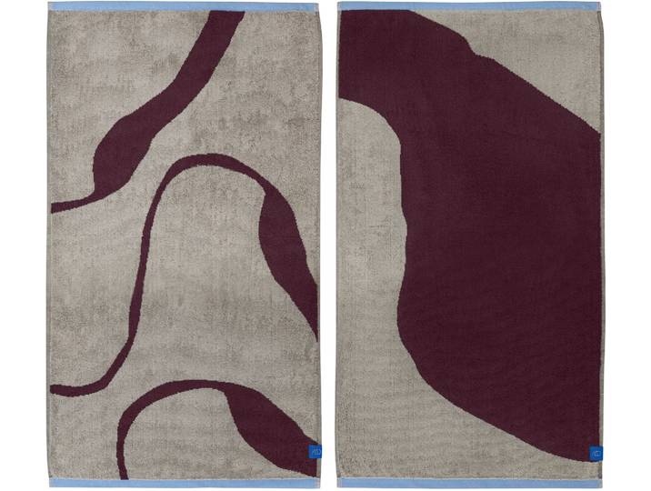 Mette Ditmer Nova Arte serviette 50x90 cm lot de 2 Wine-sand