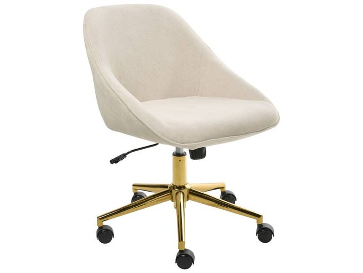 SCHREIBTISCHSTUHL Samtstoff Hellbeige Bardsdale