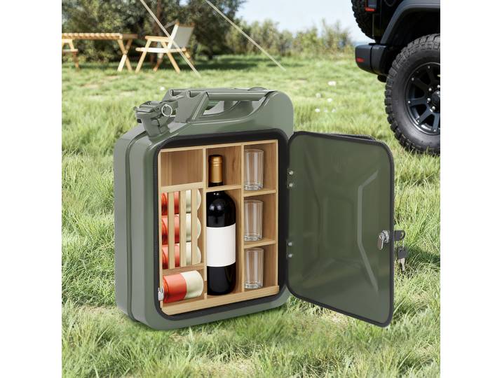 Mélanger la barre de boissons Jerry Can Minibar Mini whisky Bar avec mécanisme de verrouillage sécurisé pour parcs/plages/Camping/pique-nique