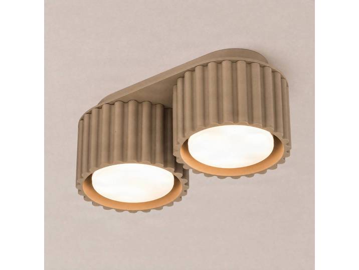 Deckenlampe Aura 2 SOLLUX LIGHTING, dimmbar, alu / grau / zink, für Flurbereich, Aluminium, Modern, Deckenlampe