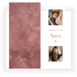 Geburtskarte: Unser Herzchen mit Fotos in Rosa