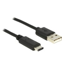 USB 2.0 Kabel, USB-A Stecker > USB-C Stecker schwarz, 1 Meter
