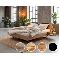BlackWood »Dolce Vita IV« Wildeiche Massivholzbett 140x220 cm / Wildeiche natur / ohne Kissen