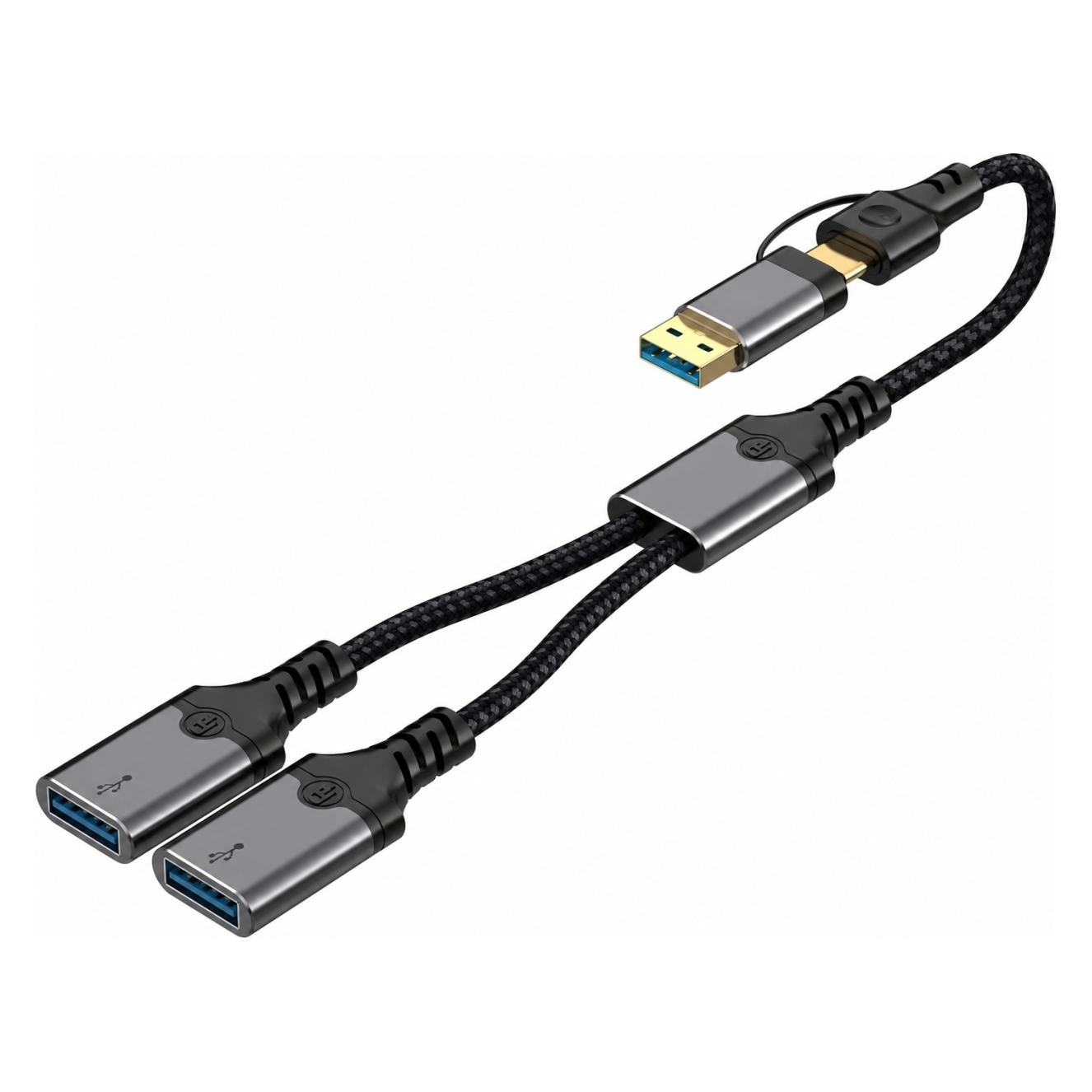 PowerGuard USB-C / USB-A OTG Hub 2-Port USB-A Adapter für Notebooks, iPad (USB-A, USB-C, 2 Ports) (00036721)