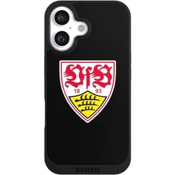 Nivocase Handyhülle für Apple iPhone 16 Hülle NIVOpure Case Schwarz Offizielles Lizenzprodukt VfB Stuttgart (Apple iPhone 16), Smartphone Hülle, Schwarz